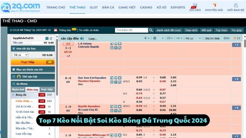 Top 7 Kèo Nổi Bật Soi Kèo Bóng Đá Trung Quốc 2024